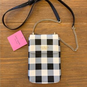 Kate Spade Gingham Crossbody Bag in Black and White